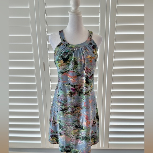 Prana Cantina Dress in Blue and Graceful Floral Halter Size Med - Picture 2 of 10